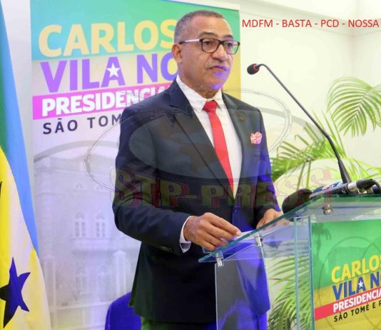 Quatro partidos apoiam Carlos Vila Nova nas presidenciais de 2026, em São Tomé e Príncipe